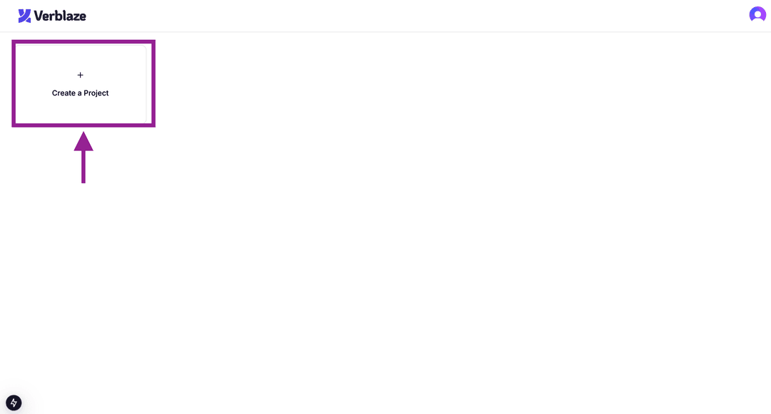 Click the Create a Project button to get started